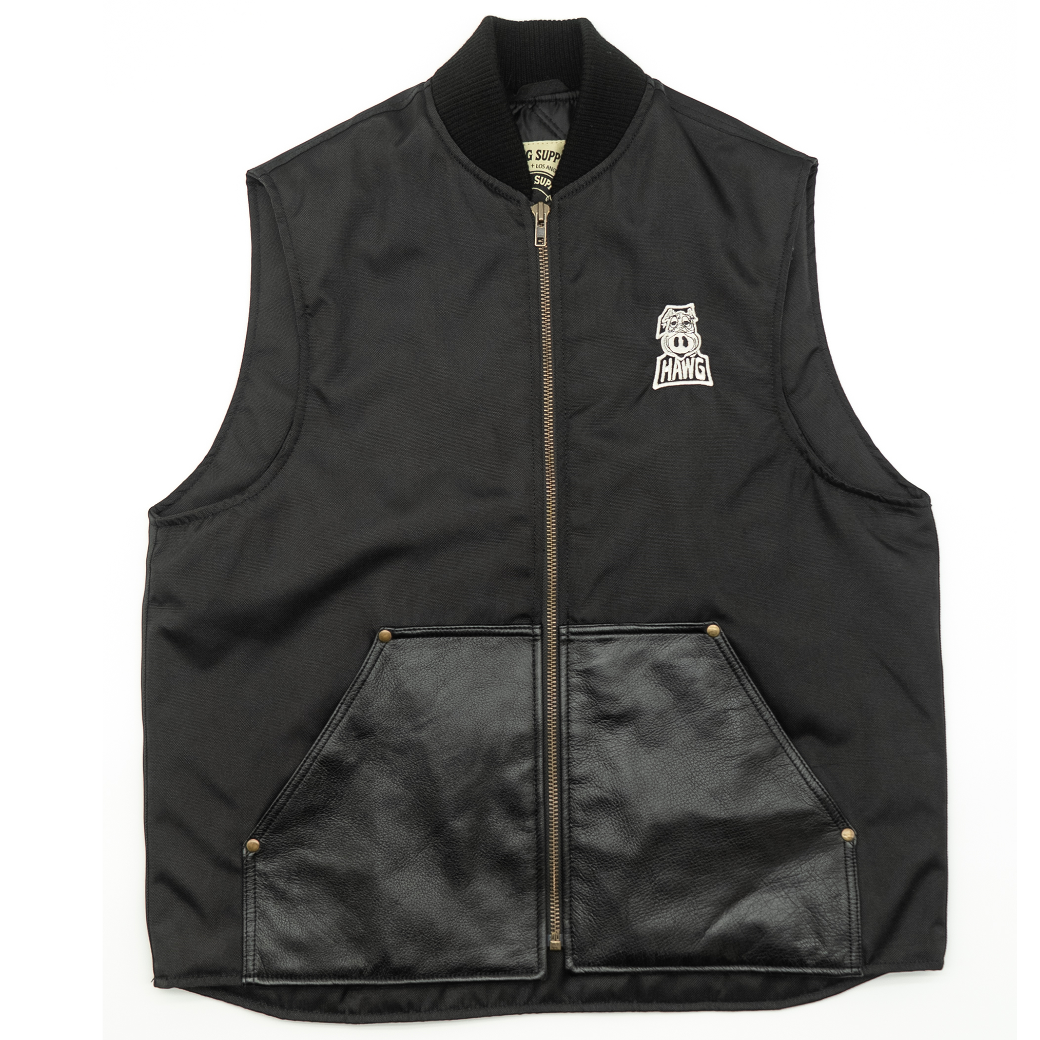 Blacktop Motorcycle Vest – Cordura® with Leather Pockets – Hawg Supply