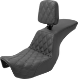 Tour Step-Up Seat - Rider Backrest - Front Lattice Stitch - Dyna '06-'17