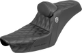 Step-Up Seat - Gripper - Black - with Backrest - FXD '96-'03