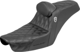 Step-Up Seat - Gripper - Black - with Backrest - FXD '96-'03
