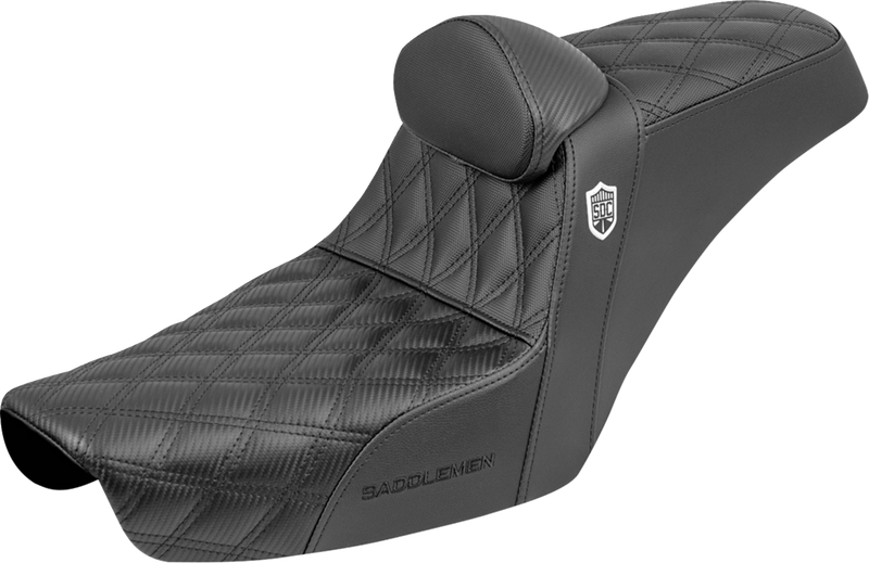 Step-Up Seat - Gripper - Black - with Backrest - FXD '96-'03