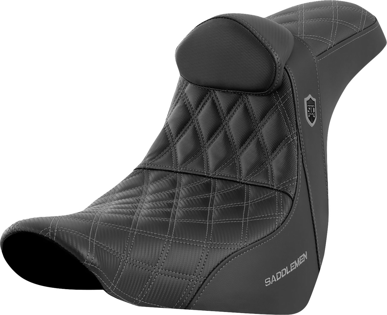 SADDLEMEN SEAT SDC PERF GRIPPER W/BR GREY STITCH
