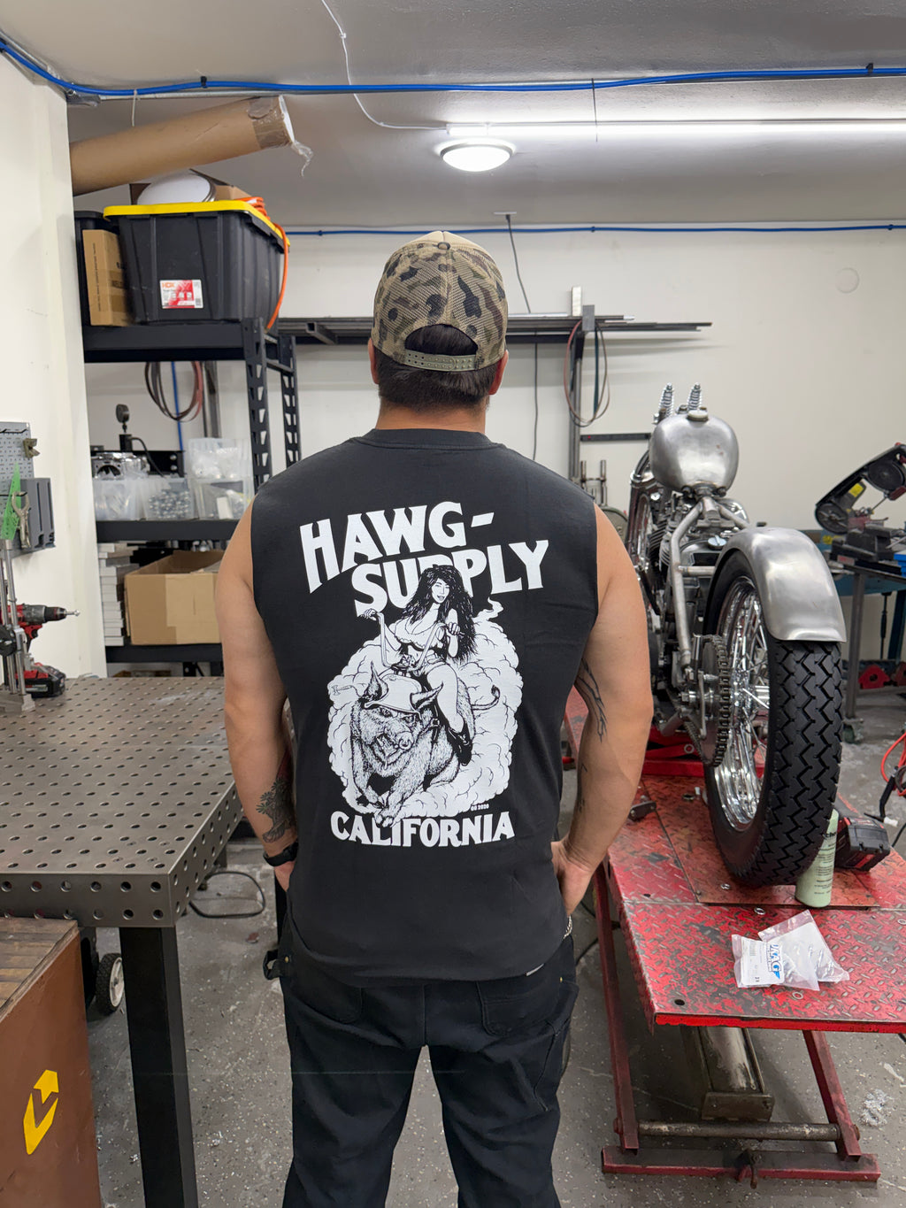 Hawgin' Cut-Off T-Shirt Vintage Black