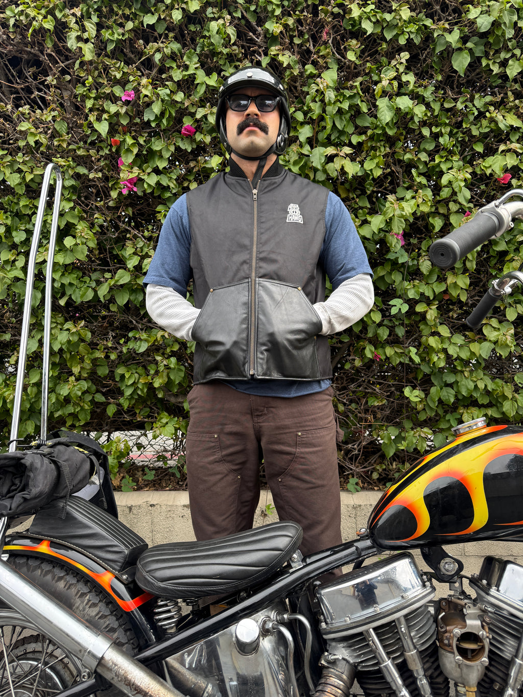 Blacktop Motorcycle Vest – Cordura® with Leather Pockets