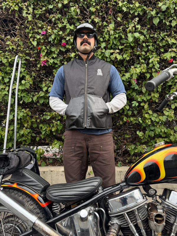 Blacktop Motorcycle Vest – Cordura® with Leather Pockets
