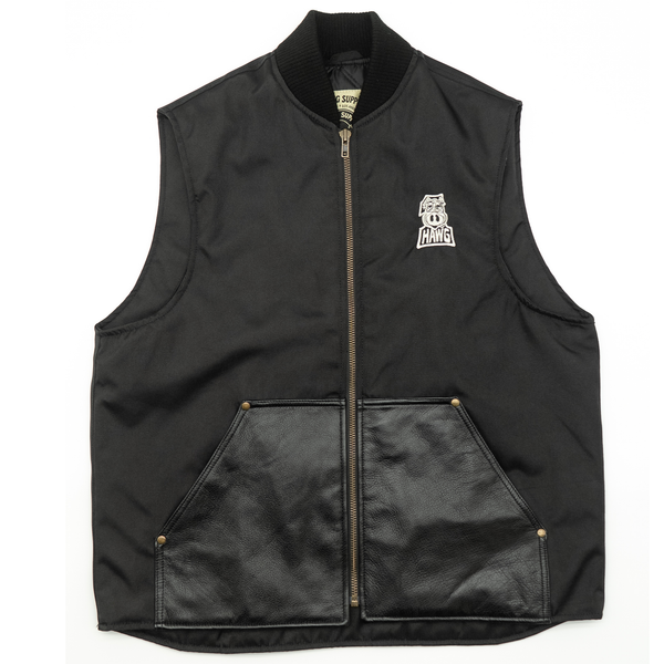 Blacktop Motorcycle Vest – Cordura® with Leather Pockets – Hawg Supply