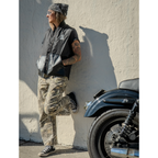 Blacktop Motorcycle Vest – Cordura® with Leather Pockets